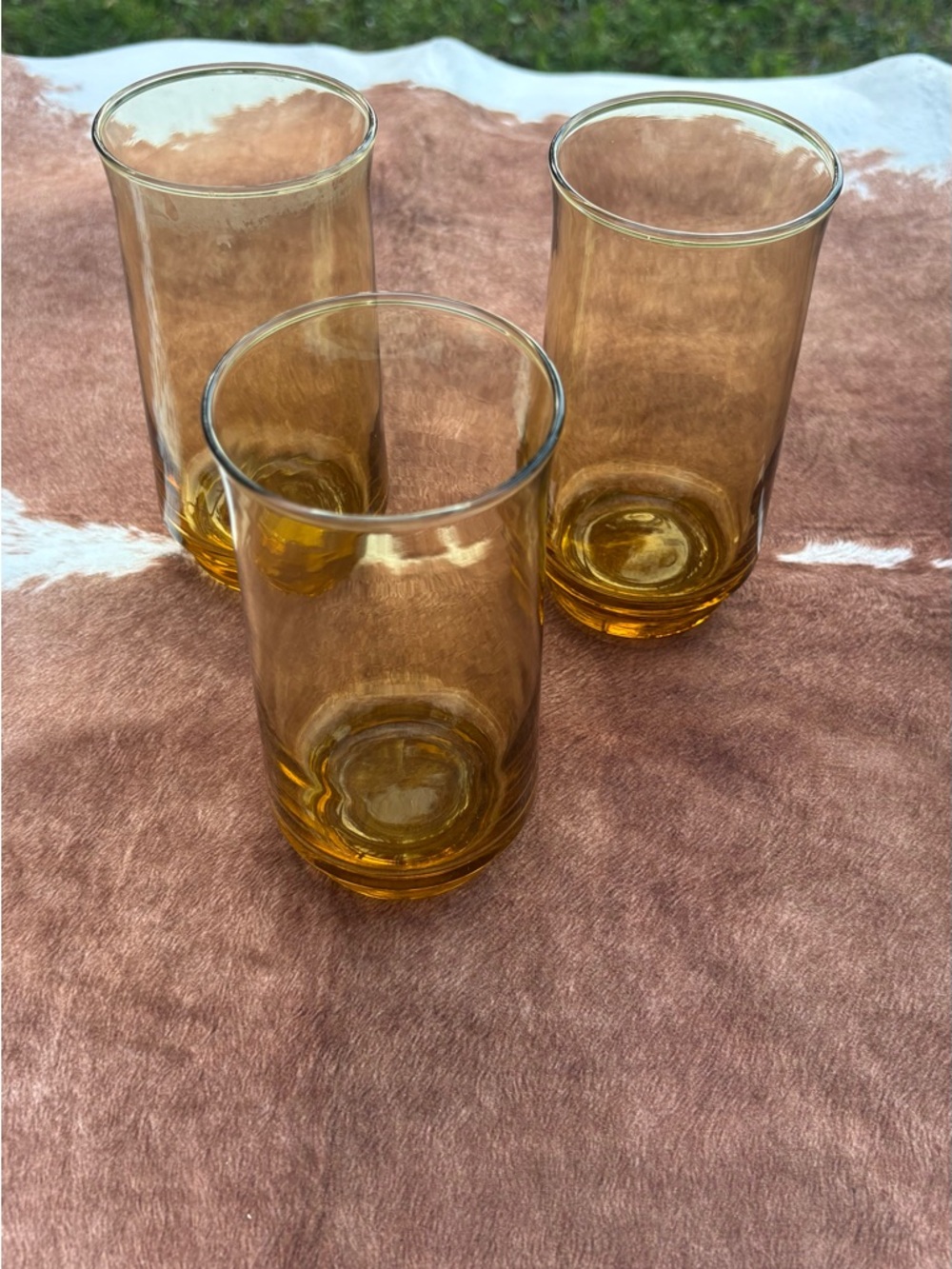Amber Glass Tumbler - Set of 3